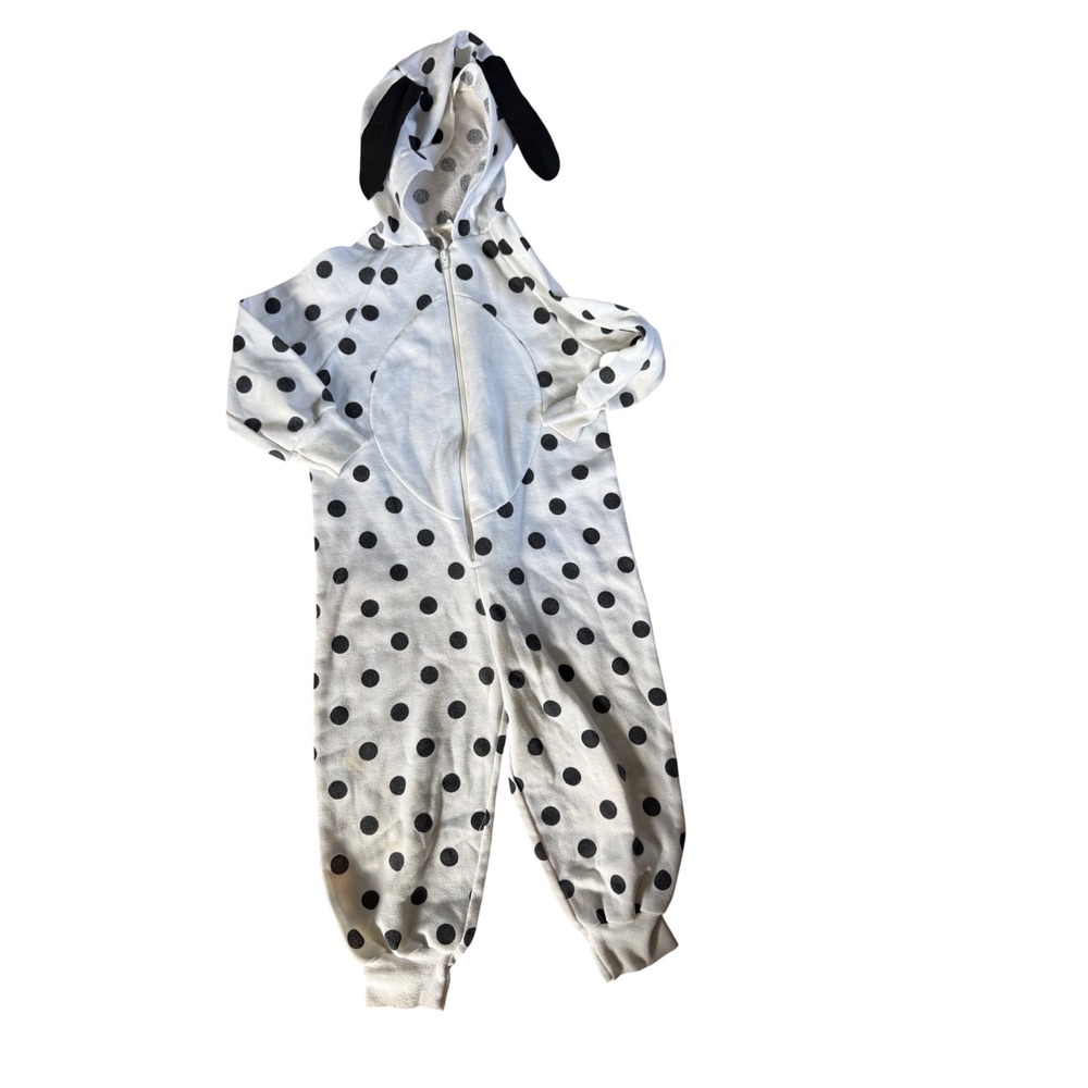 Vintage ILGWU Made in USA Dalmatian Dog Costume Sleeper Polka Dot 2-3 Years